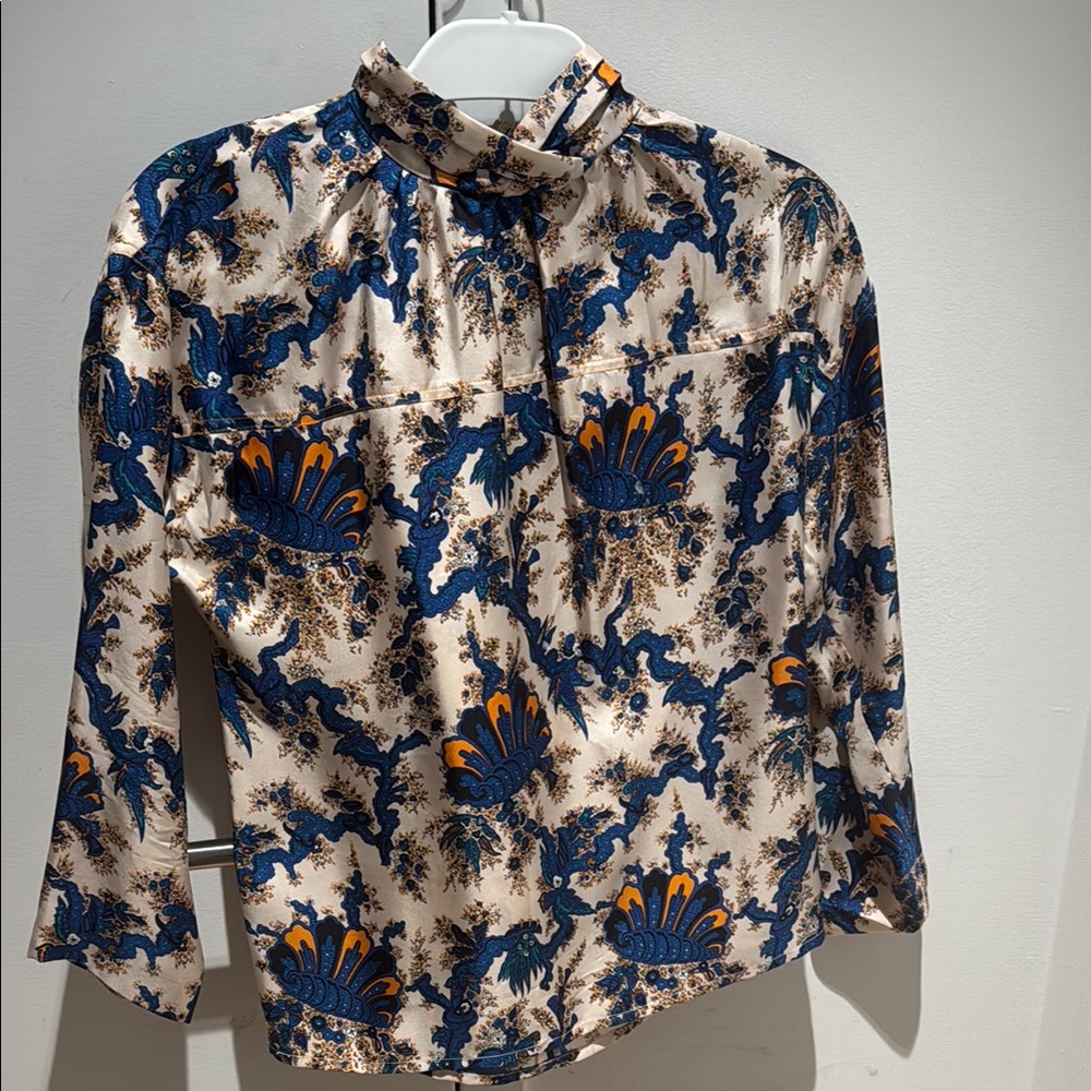 SANDRO Silk Printed Top Size 0/XS